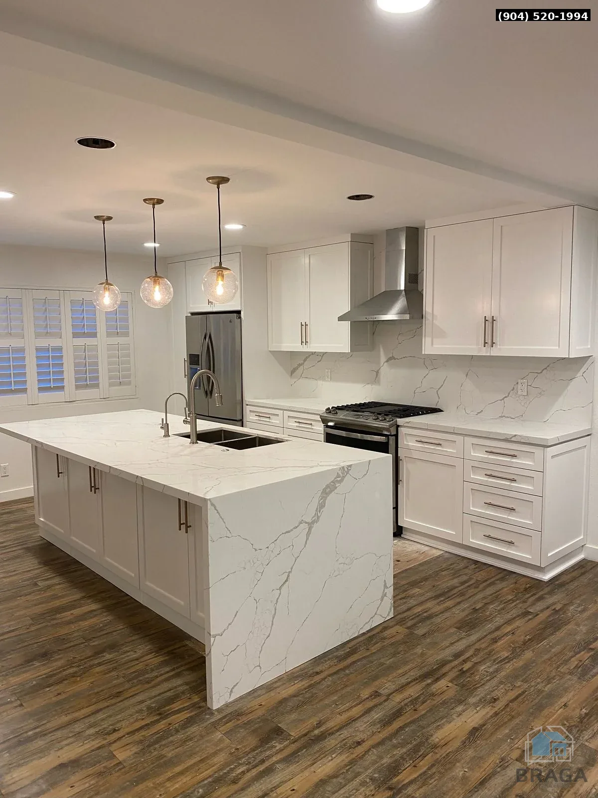 SPC vinyl flooring installation in Jacksonville home by Braga Remodeling